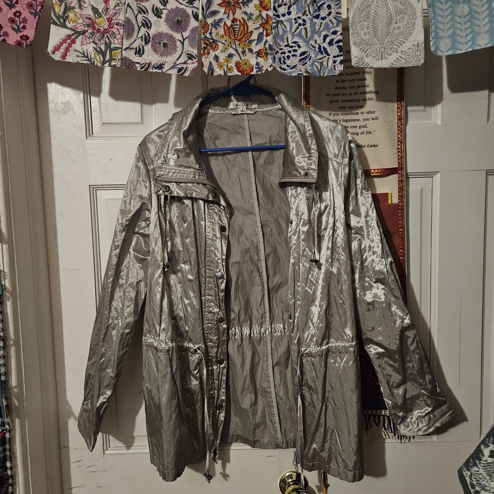 Silver Shiny (But Not Too Much) Rainjacket TravelSmith